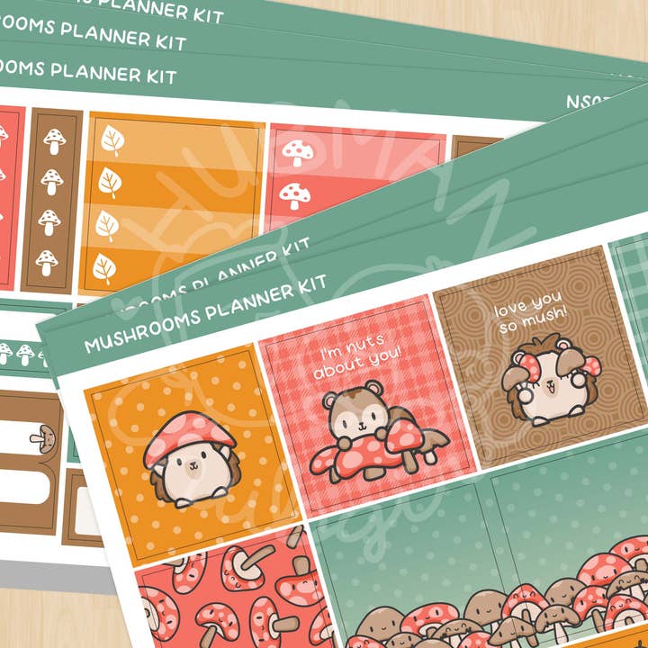 Paddenstoelenplannerset (set van 6) voor wholesale door hubmanchubgirl.