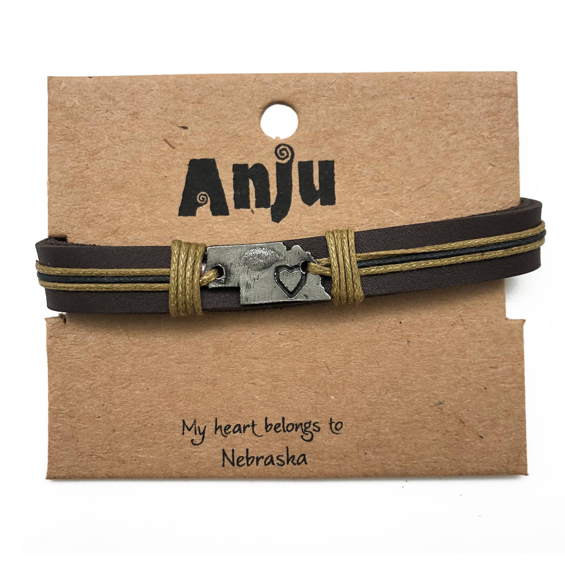 Anju Jewelry – Großhandel Armband mit Charms/Anhängern – Home State Schmuck - Zinn Lederarmband19
