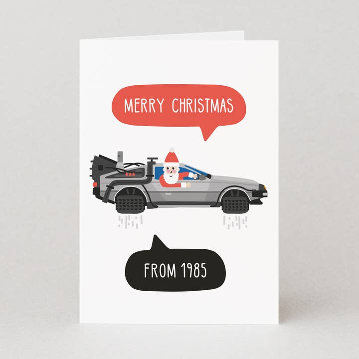 Delorean Christmas Card | Holiday Card | Male Christmas Card for wholesale by Studio Boketto