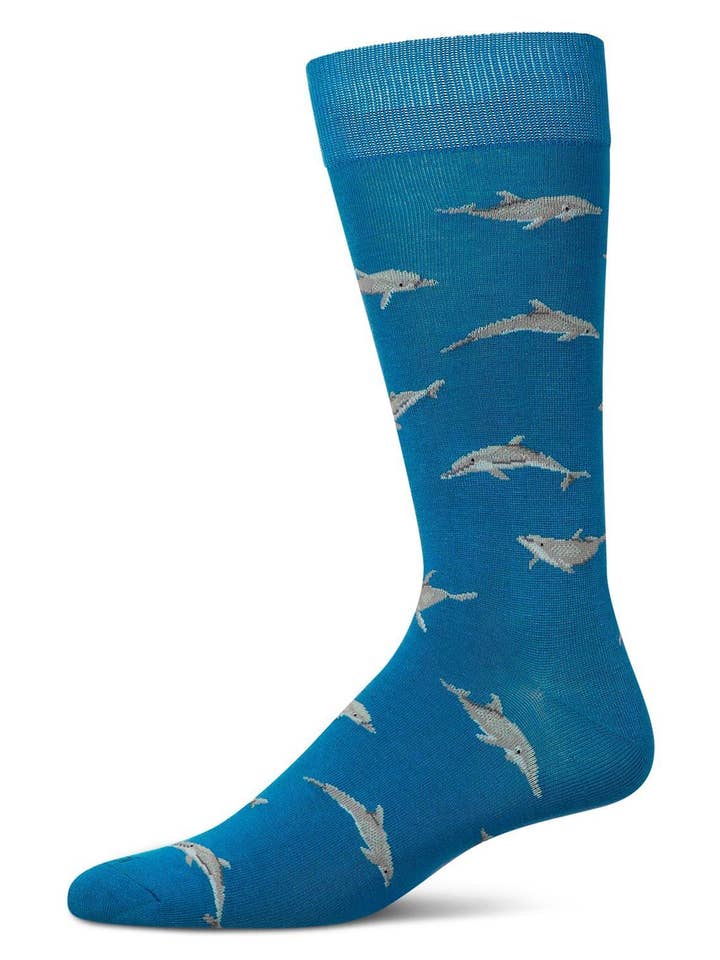 Men's Dolphins Rayon from Bamboo Crew Socks for wholesale by Infinity Classics International Inc.