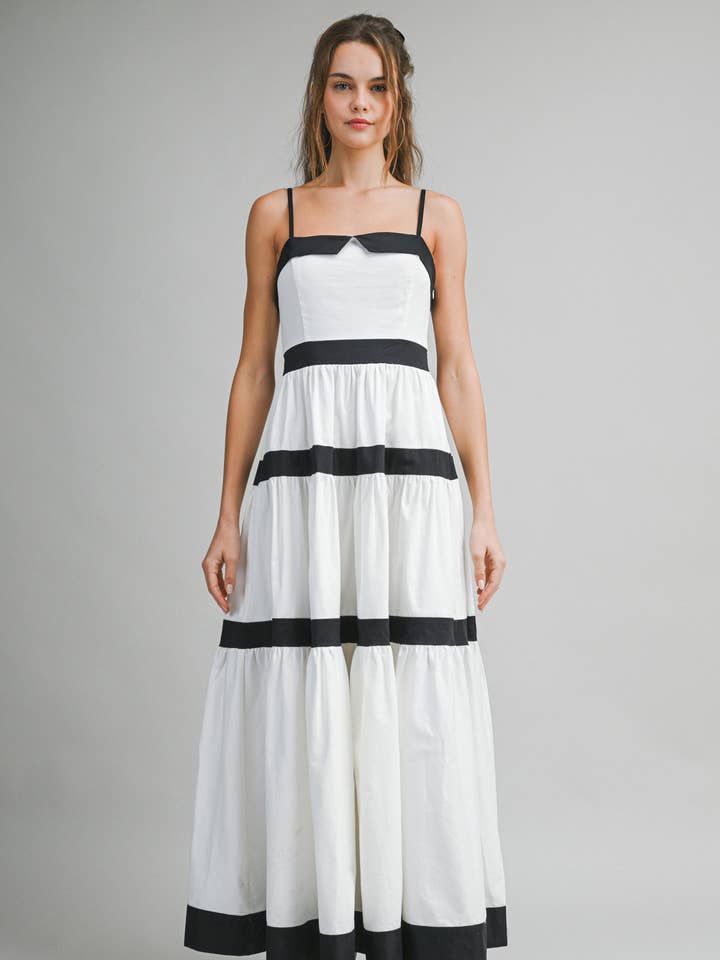 Robe Maxi à Étages ED6009A avec Bretelle Amovible pour la vente par Endless Blu