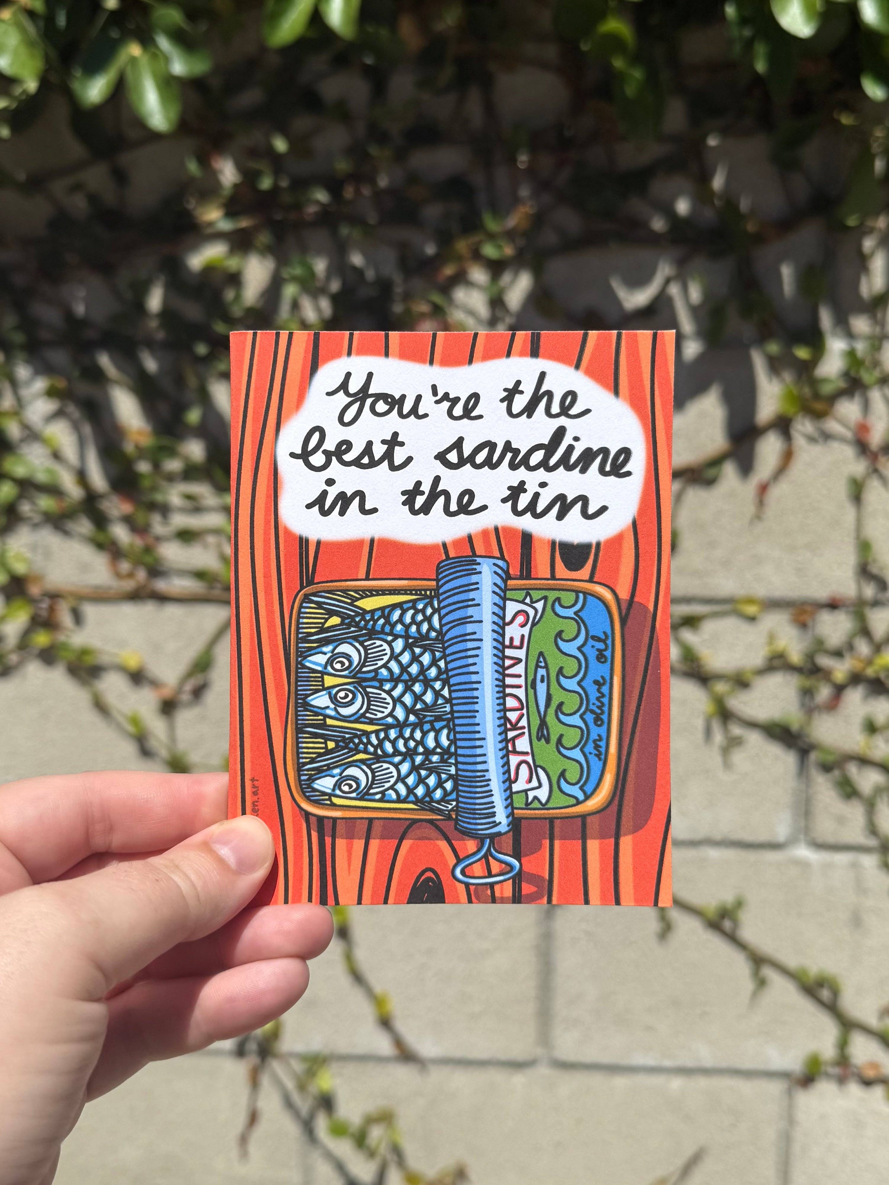 Mary Milliken Art - Wholesale Love Card - You’re The Best Sardine in the Tin