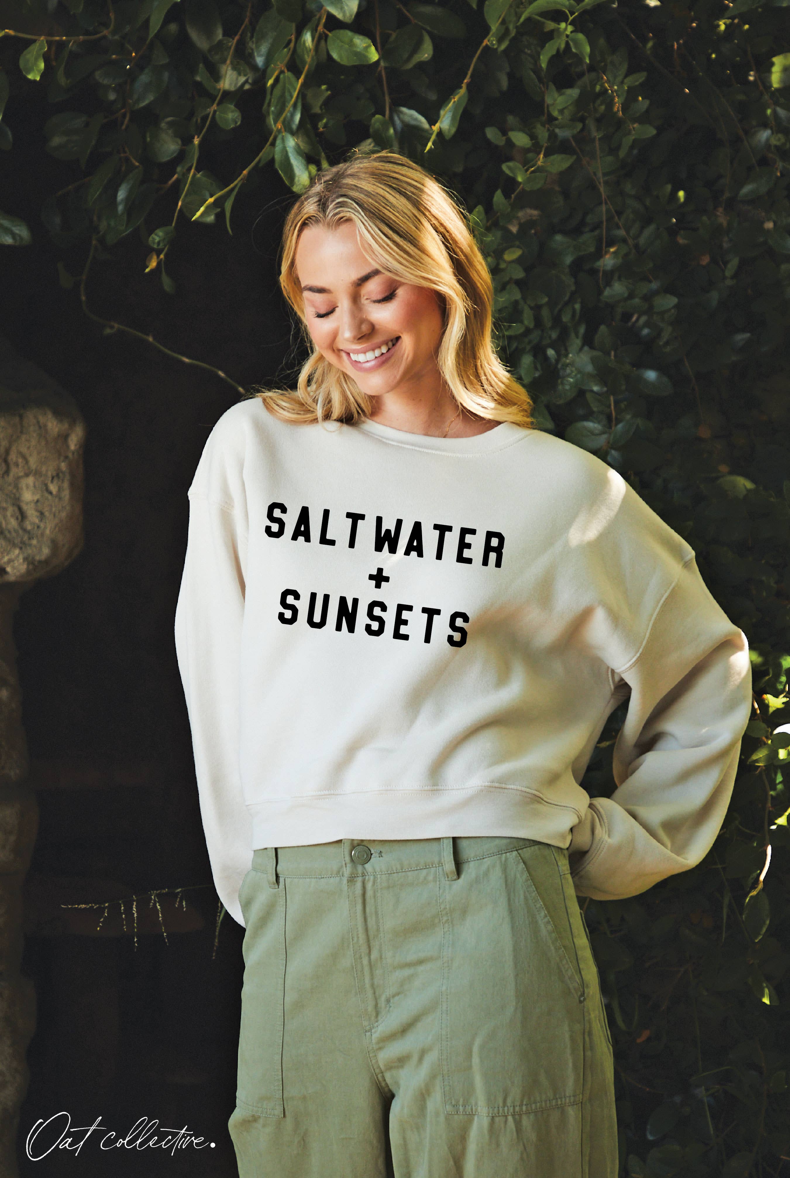 OAT COLLECTIVE - Wholesale Graphic Sweatshirt - Women's - SALT WATER AND SUNSETS Mid Graphic Sweatshirt14