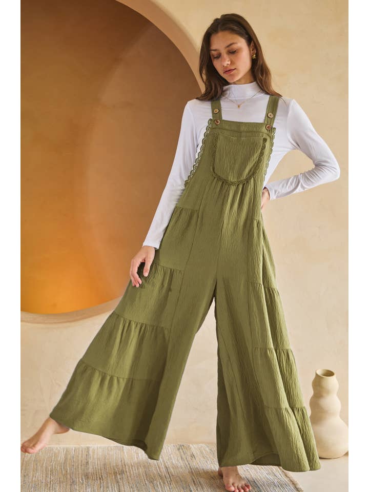 Oddi - Wholesale Jumpsuit - Women's - Solid Airflow Tired Wide Leg Overall Jumpsuit1