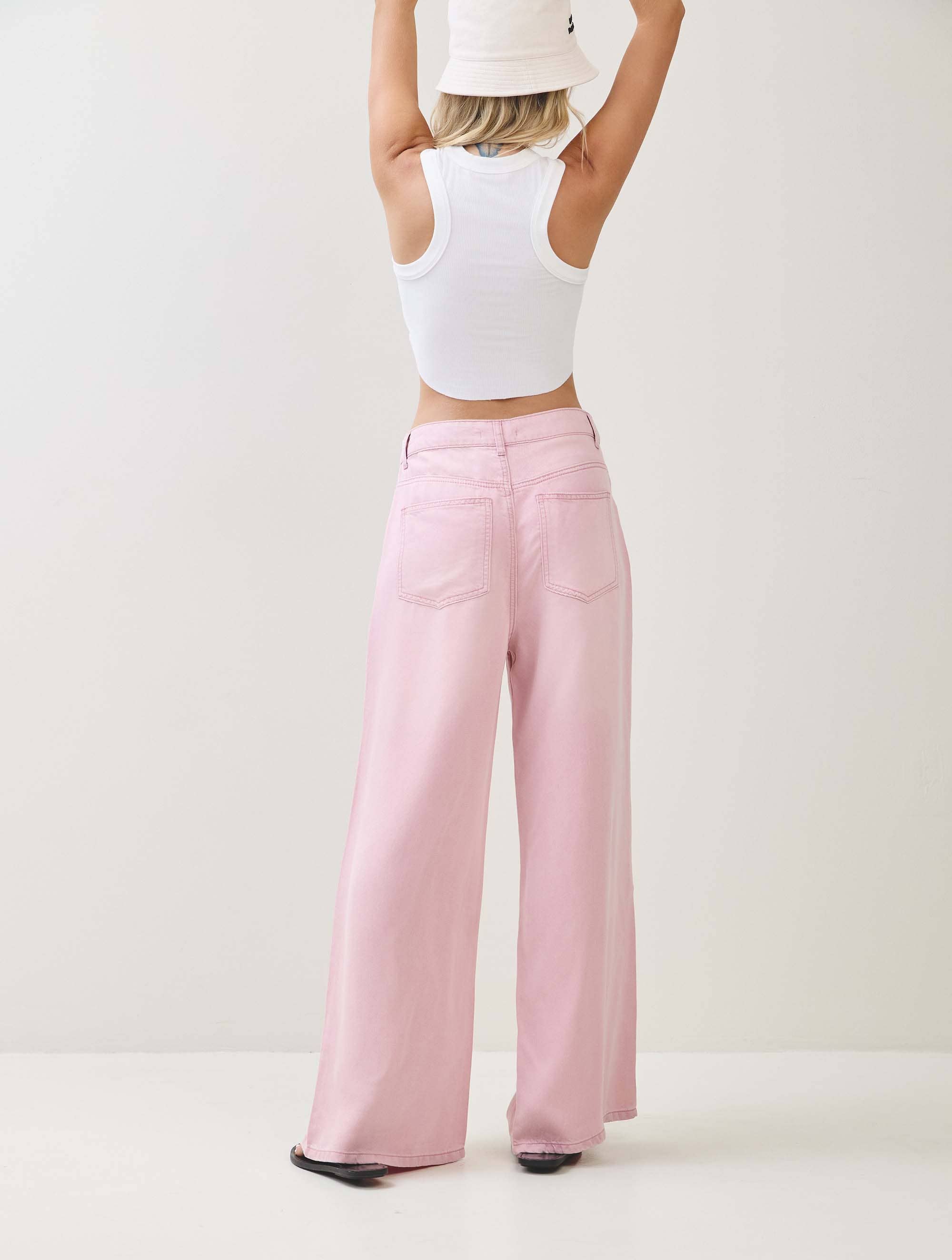 Lyserød TENCEL BUKSER S80598 for engroshandel på Faire9