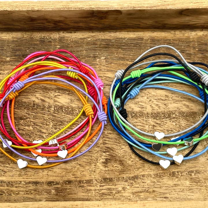 15 x MINI - HEART mix, élastique, porte-bonheur Minimalist SI pour la vente par Parsley & Pepper