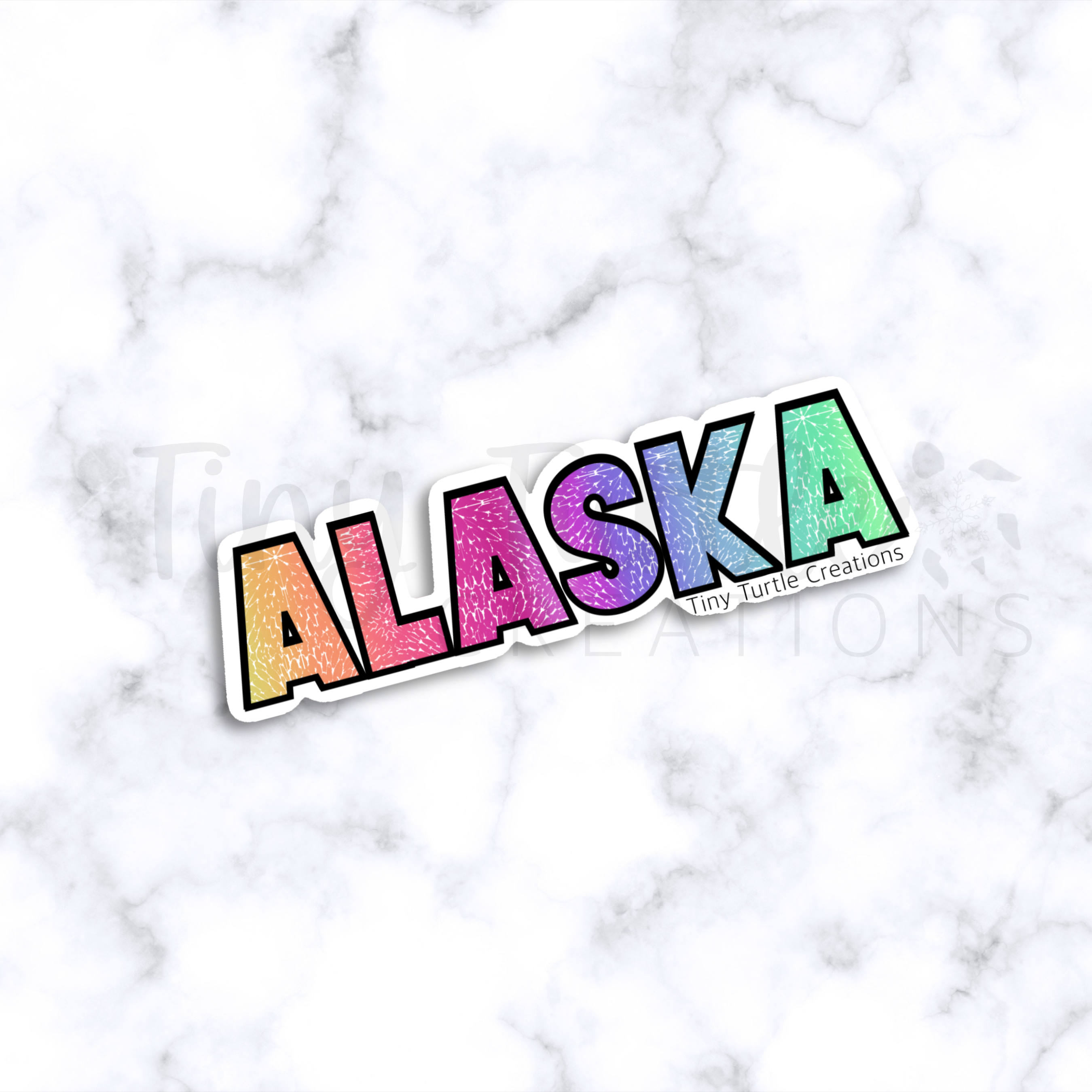Tiny Turtle Creations - Wholesale Sticker - Alaska Sticker - Rainbow0