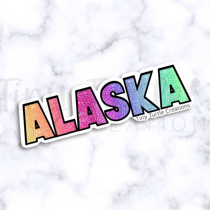 Tiny Turtle Creations - Wholesale Sticker - Alaska Sticker - Rainbow0