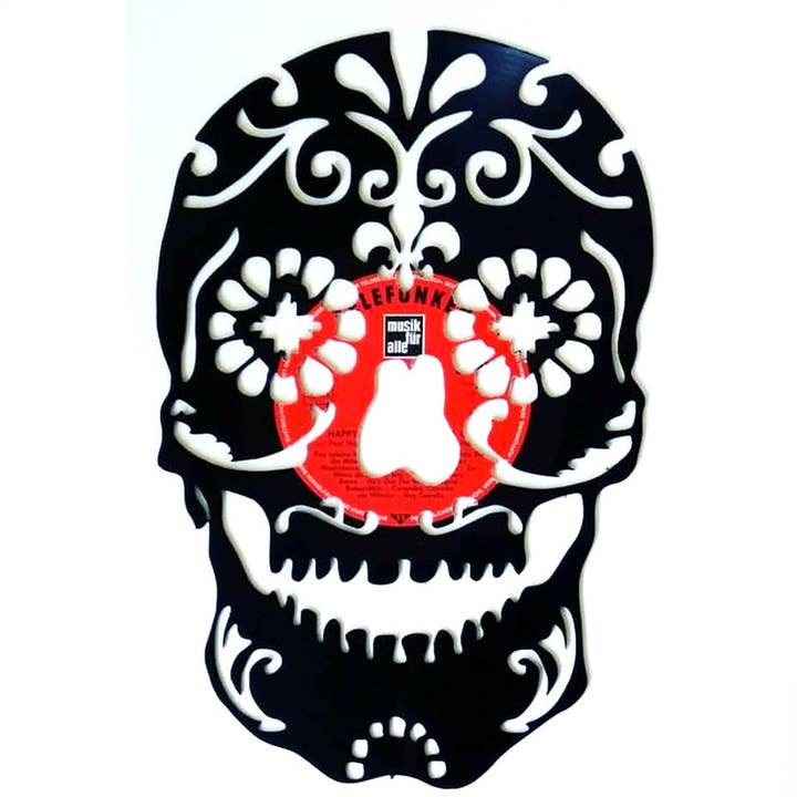 Vinyl-Schallplattenkunst - Gruseliger Schädel für den Großhandel von Broken Record