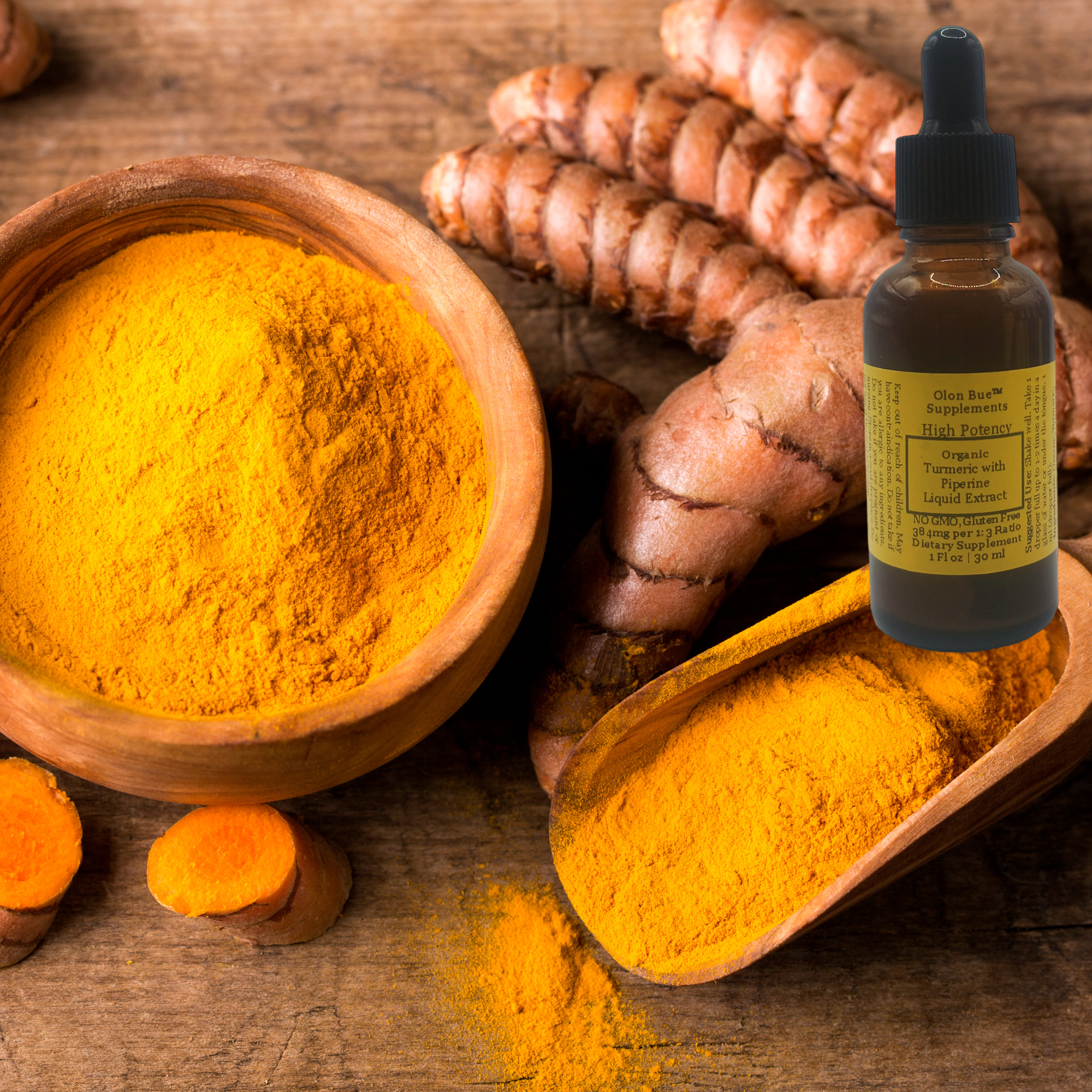 Olon Bue - Wholesale Tincture - Turmeric with Piperine Liquid Extract 1oz3