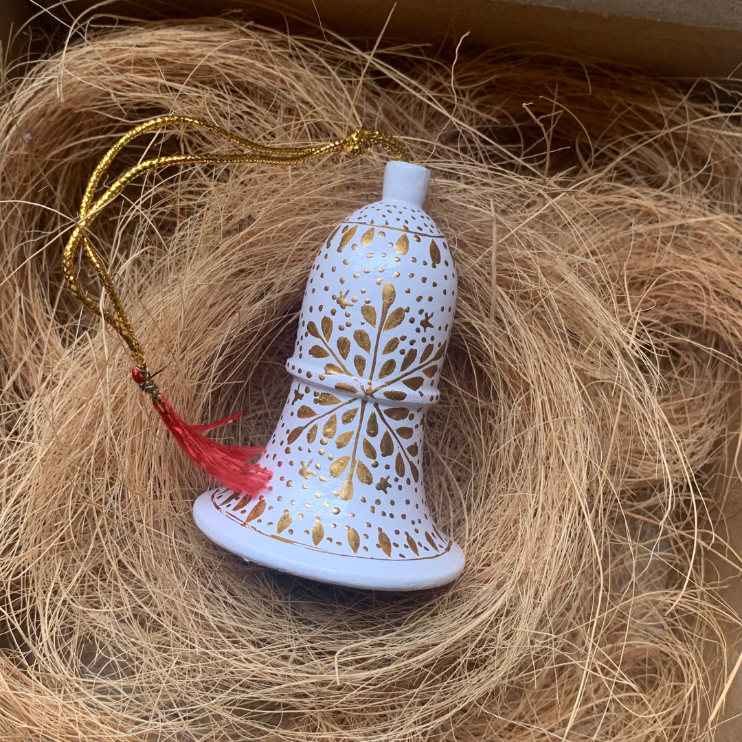 Dalit Goods Co - Venta al por mayor Adornos - Copo de Nieve de Oro Blanco de Navidad - Bola Colgante de 2 o 3"4