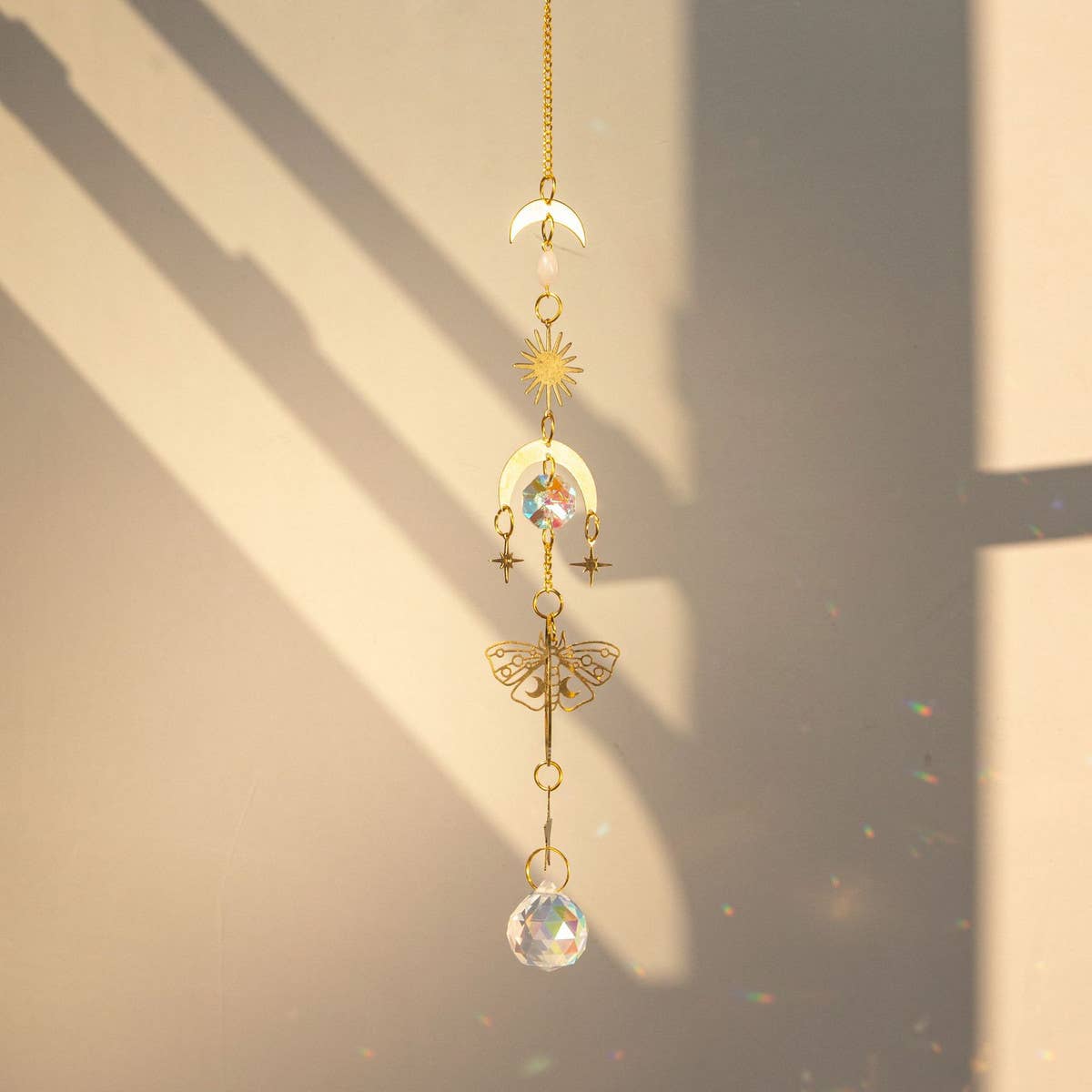 DOUBLJU - Wholesale Wind Chime - CRYSTAL SUNSHADE LIGHT WIND CHIME_CWMM87577