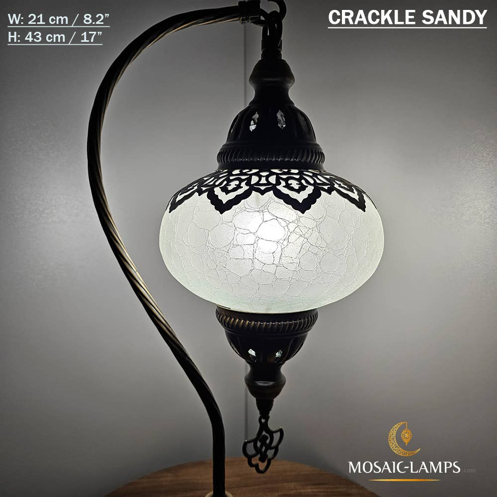 Mosaic Lamps - Vente Lampes d'appoint/de bureau - Lampe de table en verre clair à col de cygne, 8 modèles différents - Ottoman Gooseneck8