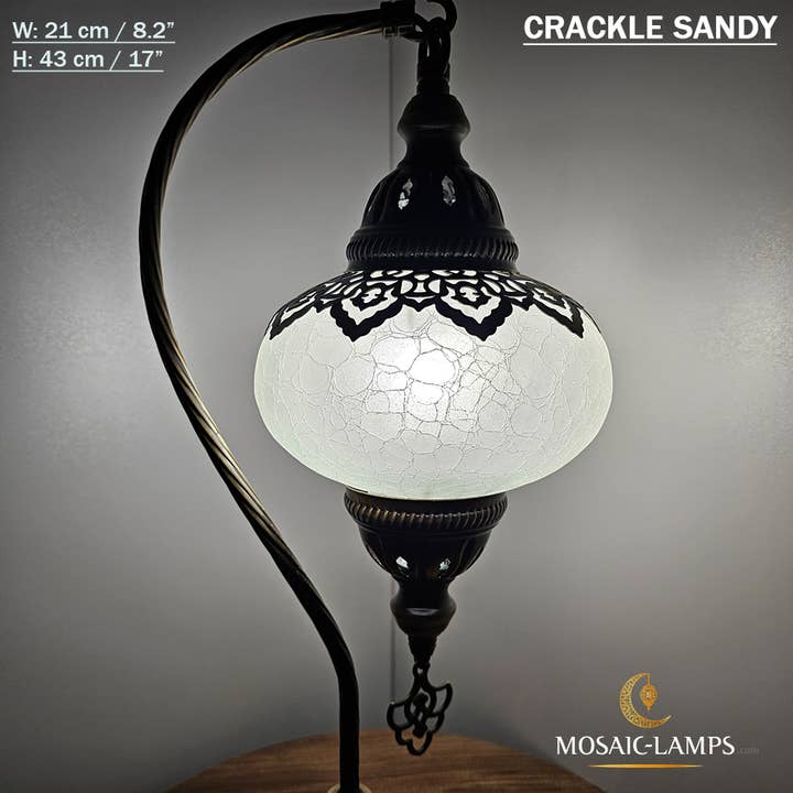 Mosaic Lamps - Vente Lampes d'appoint/de bureau - Lampe de table en verre clair à col de cygne, 8 modèles différents - Ottoman Gooseneck8