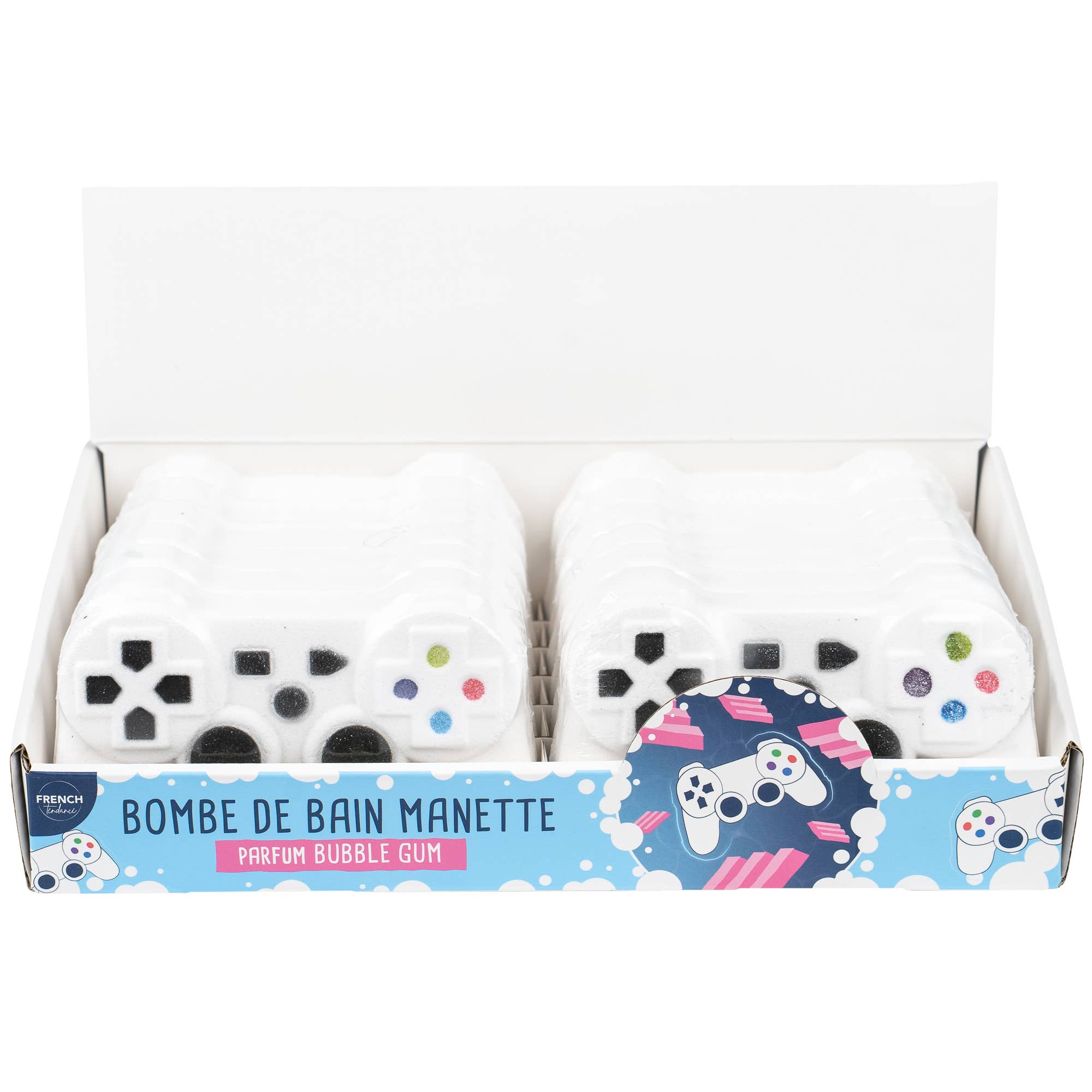 FRENCH TENDANCE - Vendita all'ingrosso Bombe/polveri da bagno - Bomba da bagno da 150 g a forma di controller per gamer - Profumo di chewing gum1