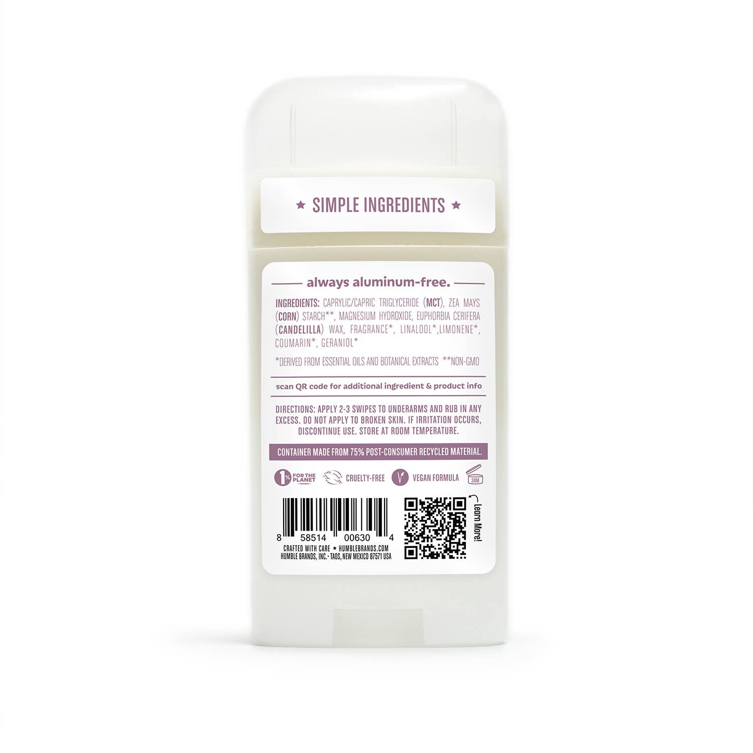 Humble Brands, Inc. - Wholesale Deodorant - Unisex - Mountain Lavender Vegan & Sensitive Deodorant6