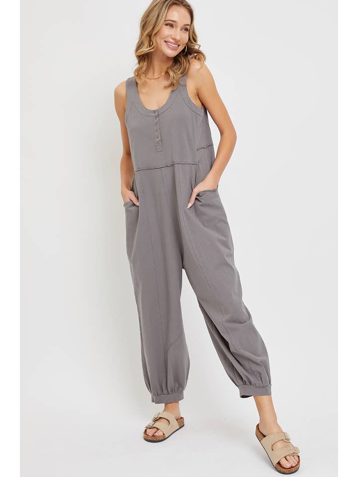 Sweet Lovely by Jen - Wholesale Jumpsuit - Women's - COTTON WASHED SLOUCHY JUMPSUIT9
