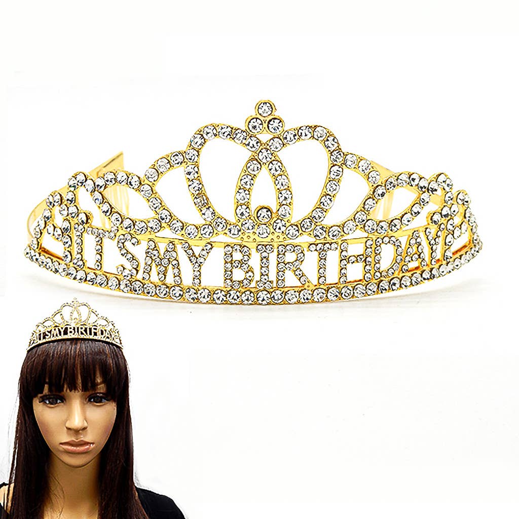 Diacly - Wholesale Tiara - Women's - ITS MY BIRTHDAY Rhinestone Bling Tiara0