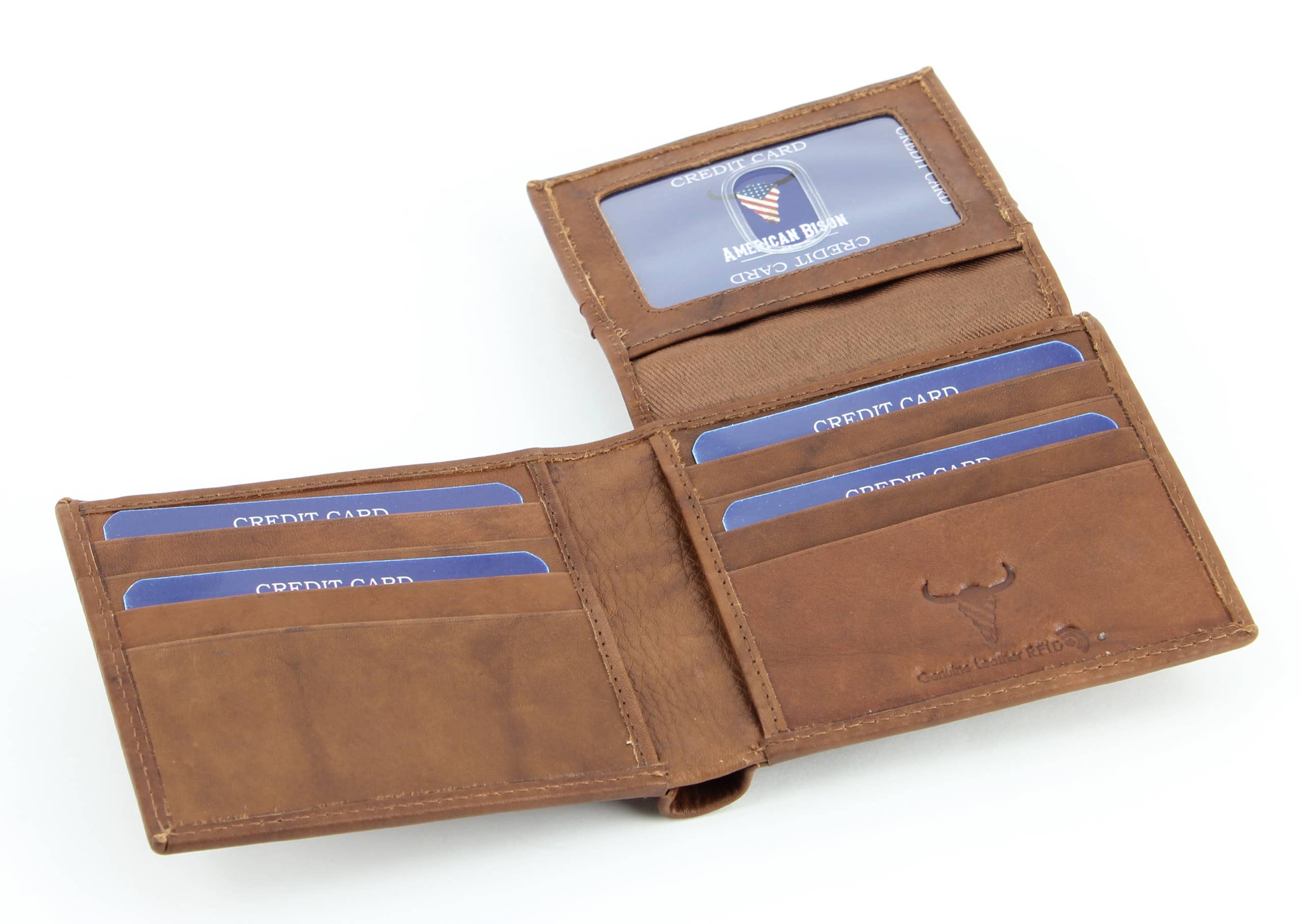 Leather Impressions Inc - Vente Portefeuille – homme - Portefeuille en cuir à deux volets avec rabat supérieur 1571414