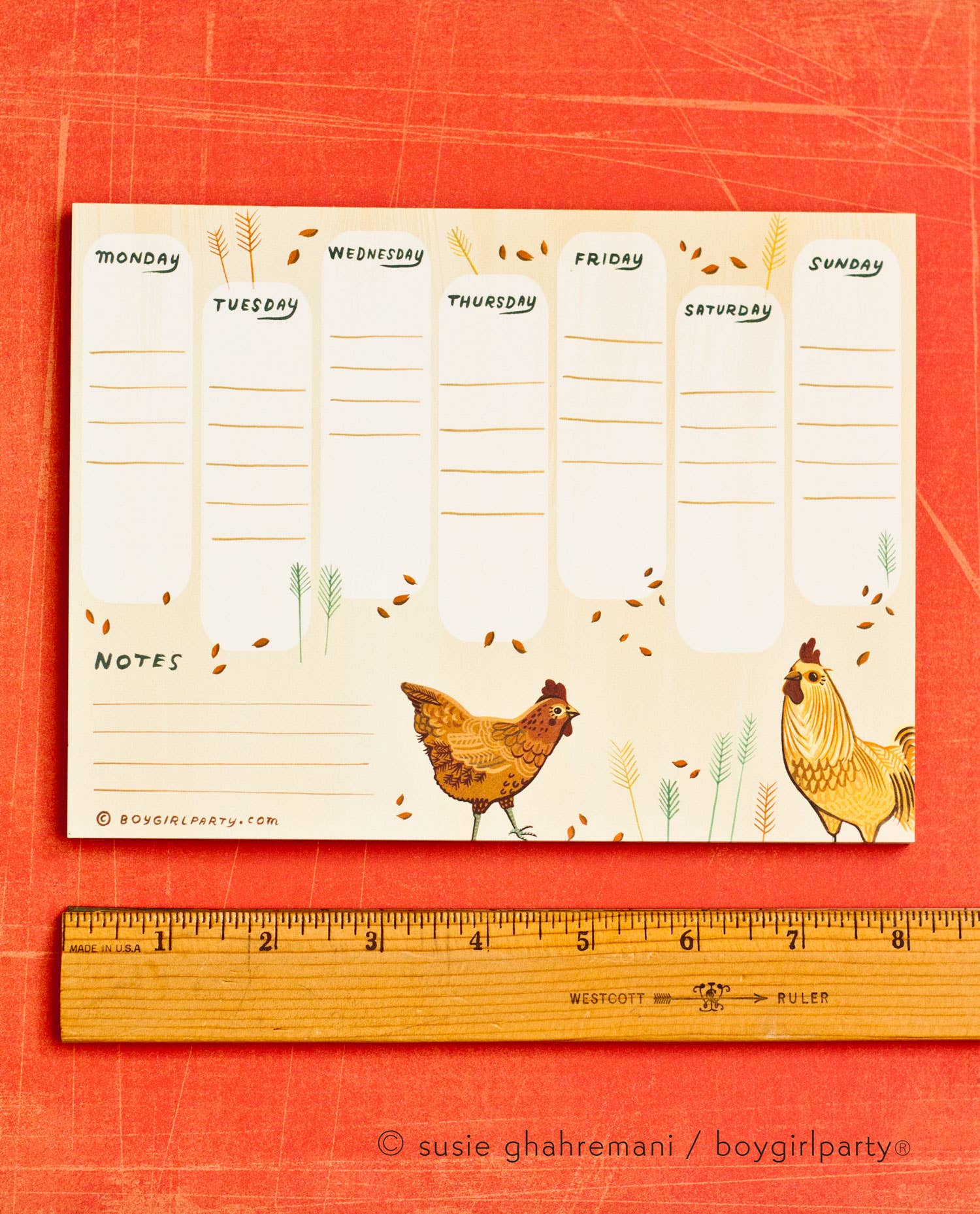 Boygirlparty - Wholesale Planner - Farmhouse Weekly Planner Notepad – Chicken themed Calendar2