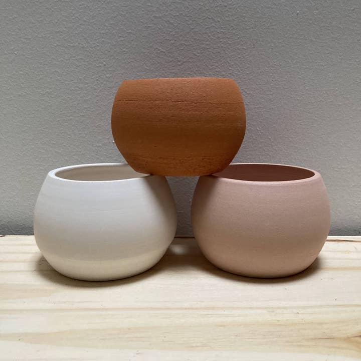 Raw Round Planter for wholesale by Katie Troisi Pottery