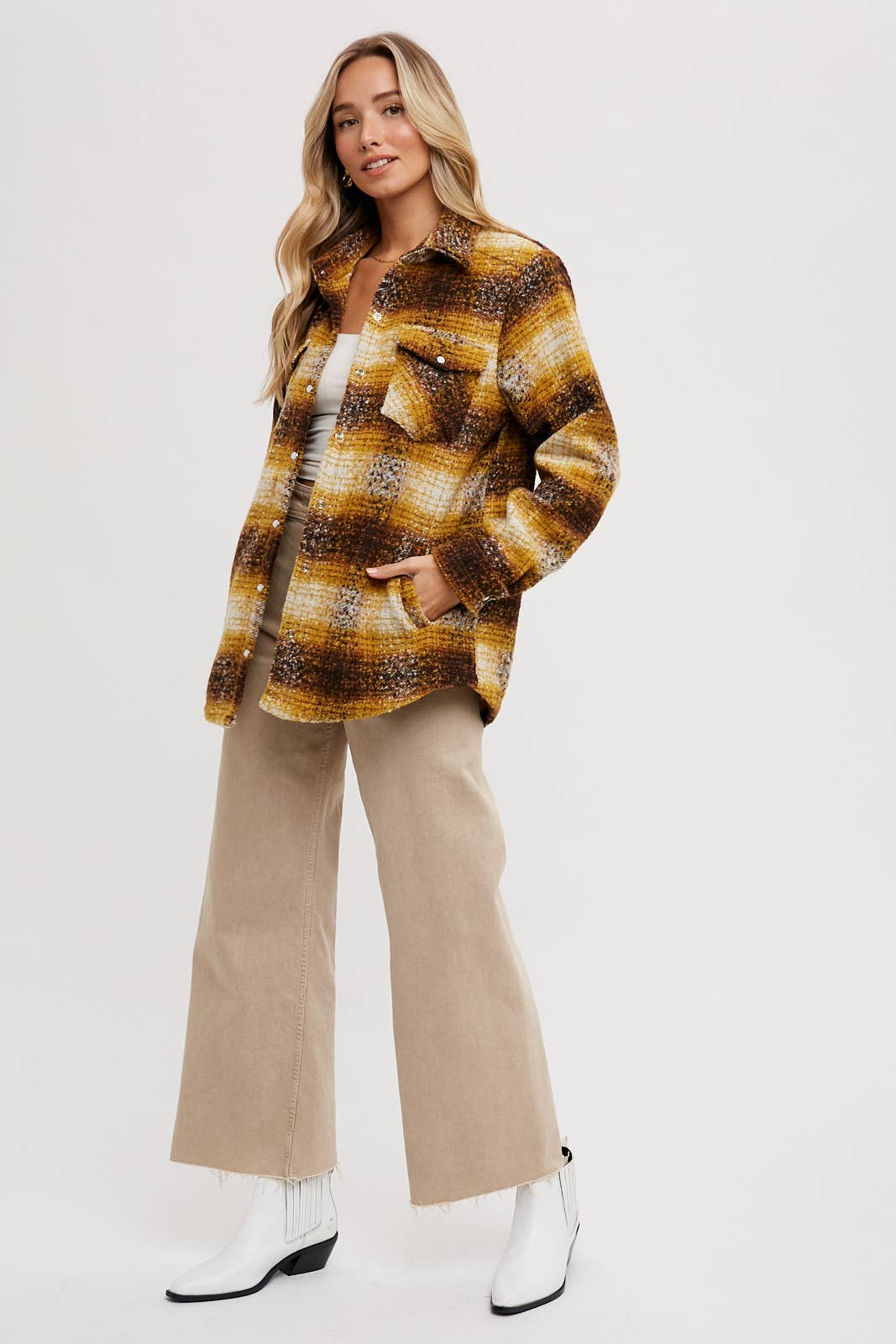 Bluivy - Wholesale Shirt Jacket/Shacket - Women's - BUTTON DOWN FLANNEL SHACKET12