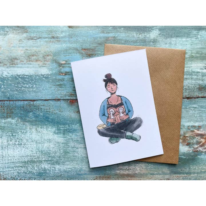 Expressing Breastfeeding Greetings Card for wholesale by Georgina Doodles