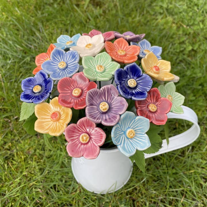 Keramik blomma i Akarp - Wholesale Garden/Lawn Stake - Ceramic Petunia,Plant stake, Petunia on stem