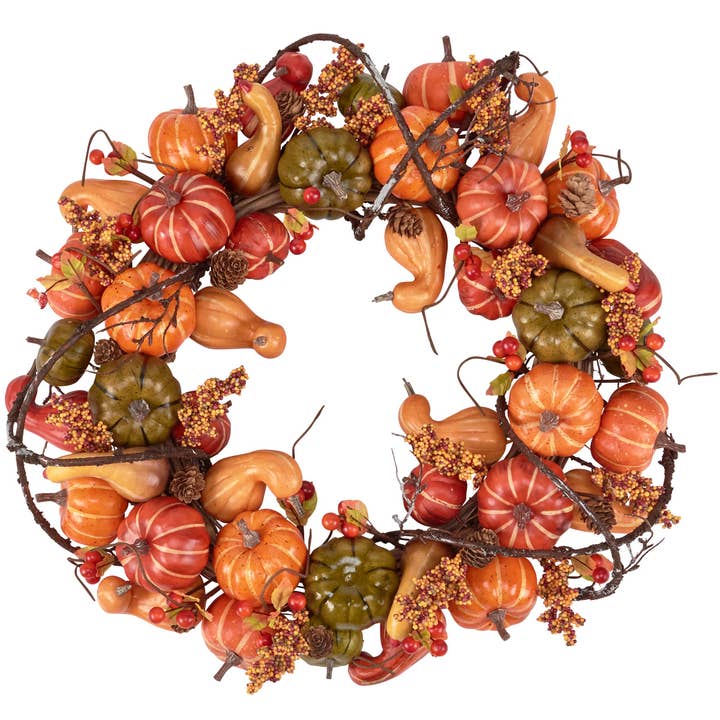 Mixed Gourds Wreath for wholesale by Primitives by Kathy