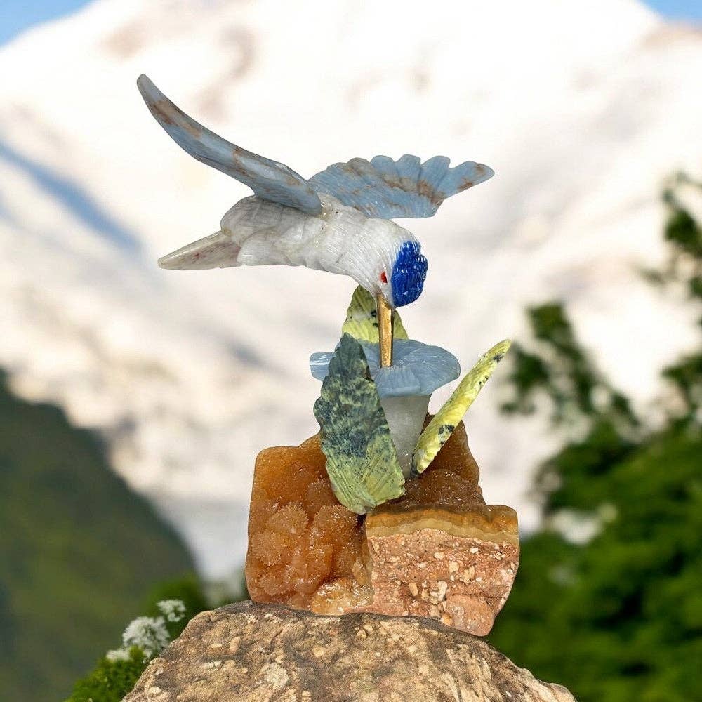 Earths Elements Wholesale - Wholesale Decorative Figurine - Humming Bird on Flower Stand3