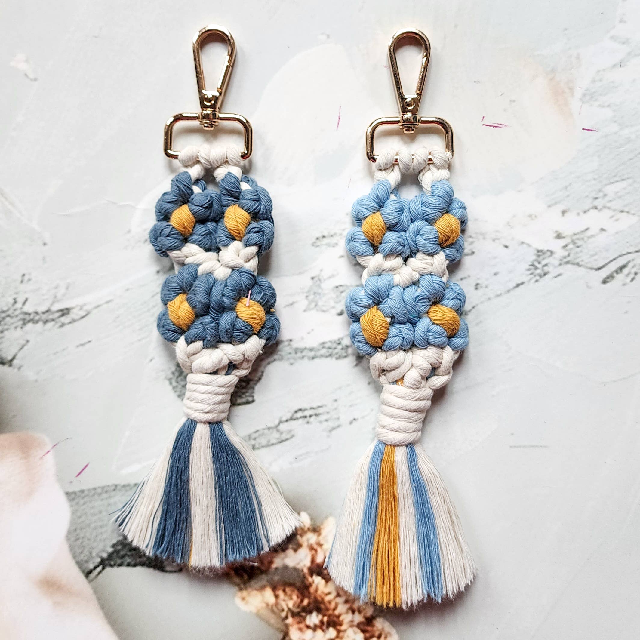 Handmade By Uruba – wholesale Keychain – Women's – Color Pop Macrame Keychain | Handwoven Boho Tassel Accessory3