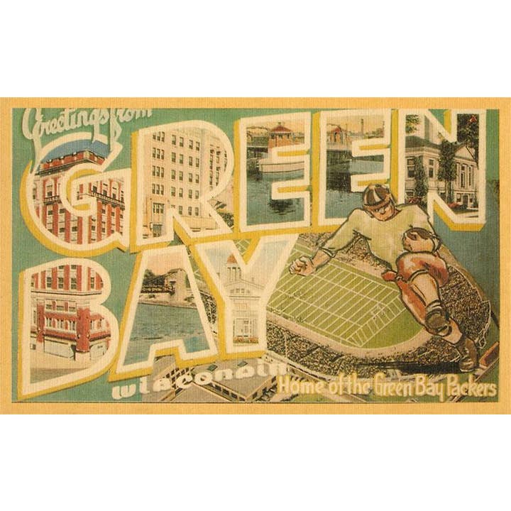 Found Image Press - Wholesale Magnet - Magnet WI-344 Greetings from Green Bay, Wisconsin