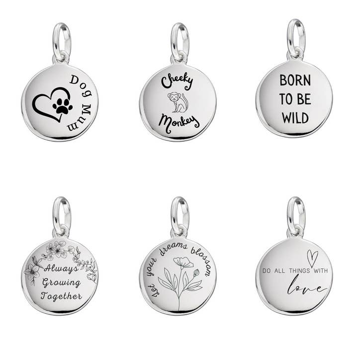 Gecko Jewellery - Wholesale Individual charm/pendant - 12mm Engravable Disc Pendant15