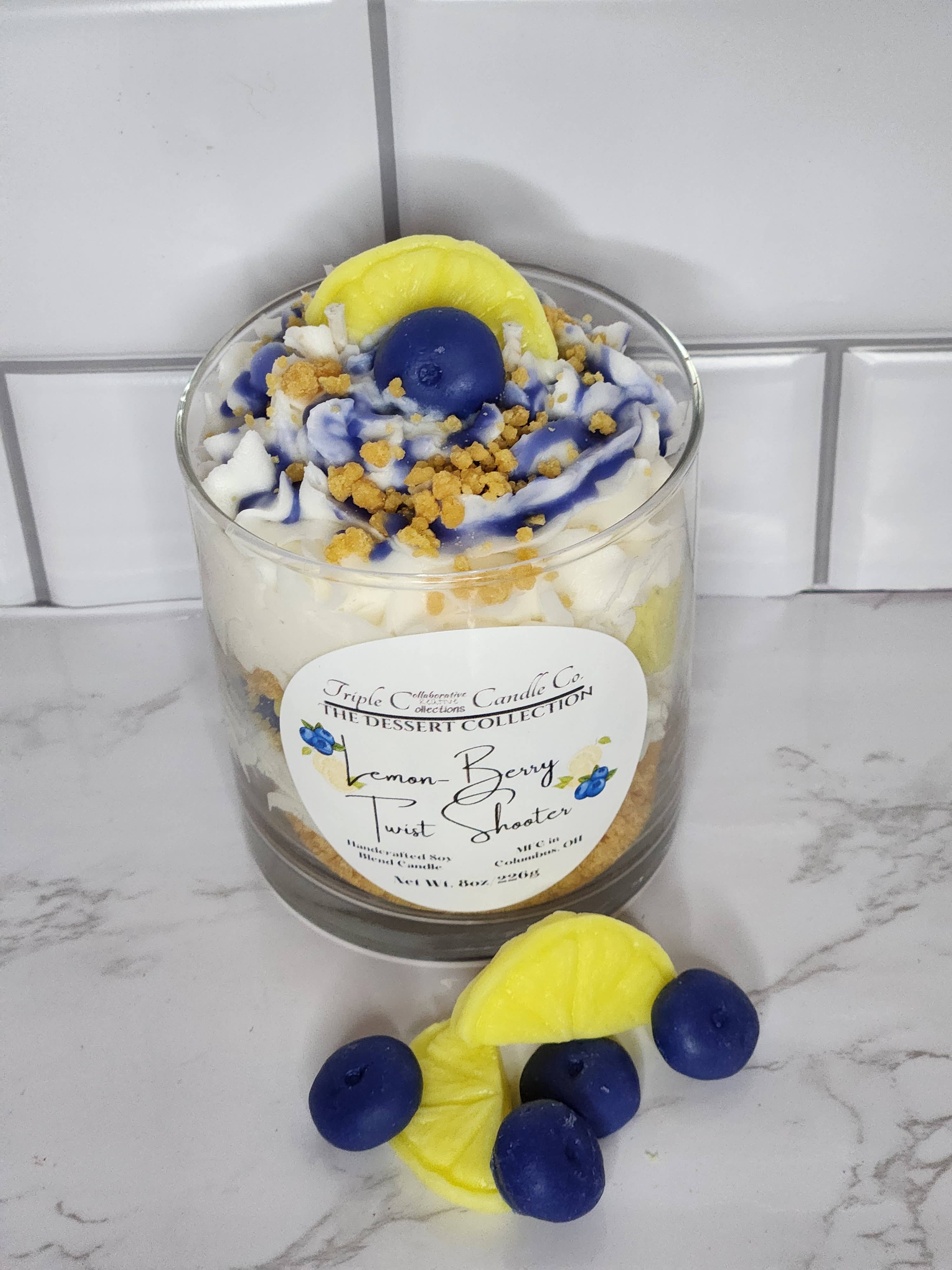 Triple C Candle Company - Wholesale Novelty Candle - Lemon Berry Twist Dessert Shooter2