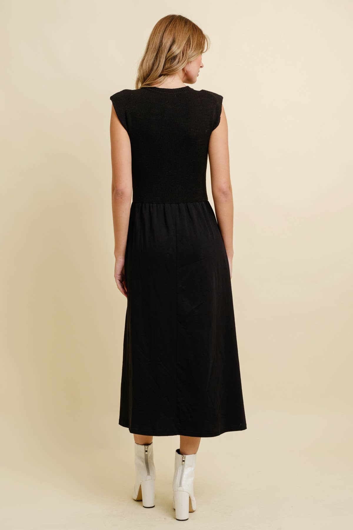 Cloud Ten - Wholesale Dress - Women's - CSW11891 - CAP SLEEVE CONTRAST PLEATED MIDI DRESS10