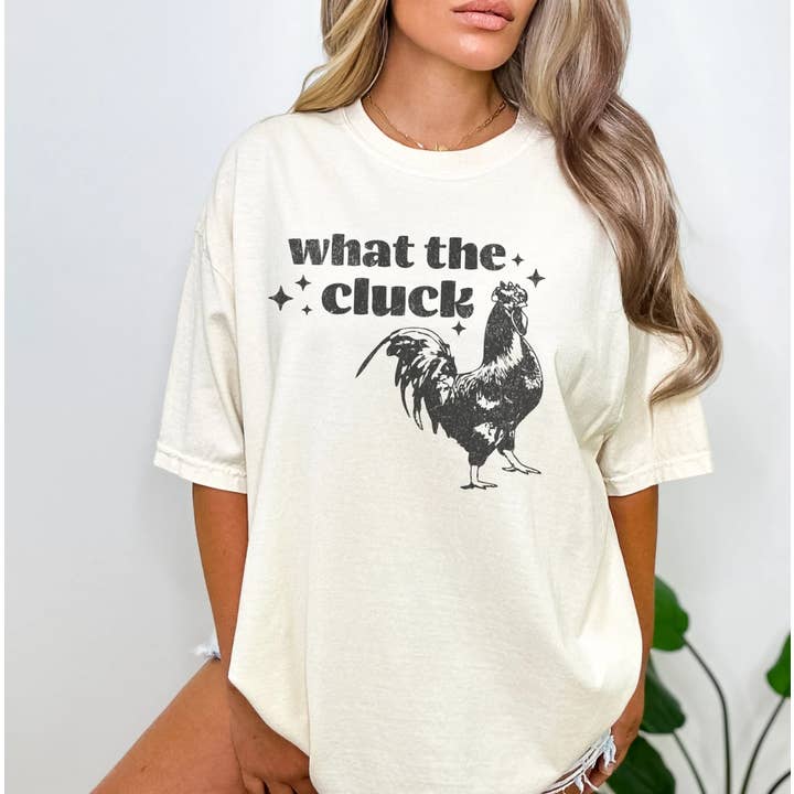 What The Cluck Chicken T-Shirt or Crew Sweatshirt for wholesale by Peach Closet