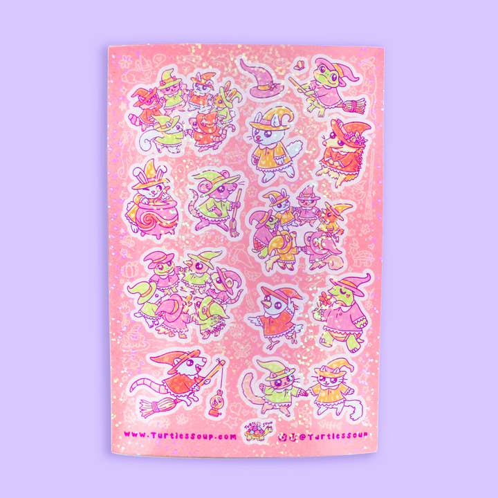 Turtle's Soup - Wholesale Wall Decal/Stickers - Witchy Critter Coven Halloween Vinyl Sticker Sheet