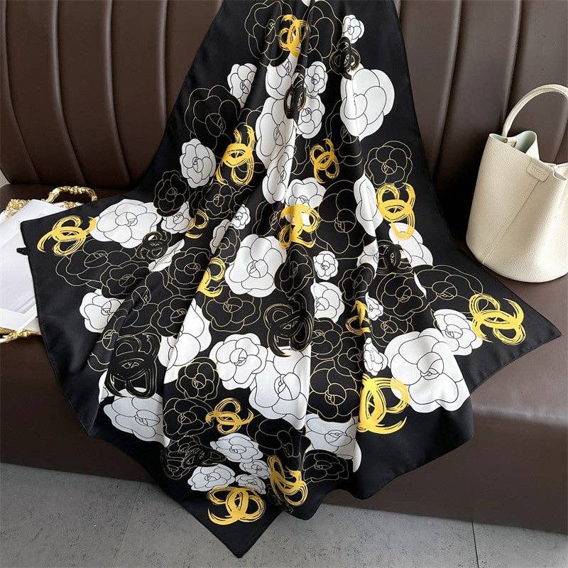 Mirazshoes WholeSale - Wholesale Scarf - Women's - Versatile Printed Square Silk Scarf4