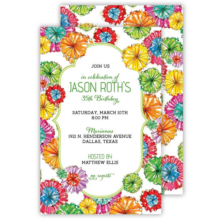 Håndmalet Fiesta Papir Fan Mønster Stor Flat for engroshandel hos RosanneBeck Collections