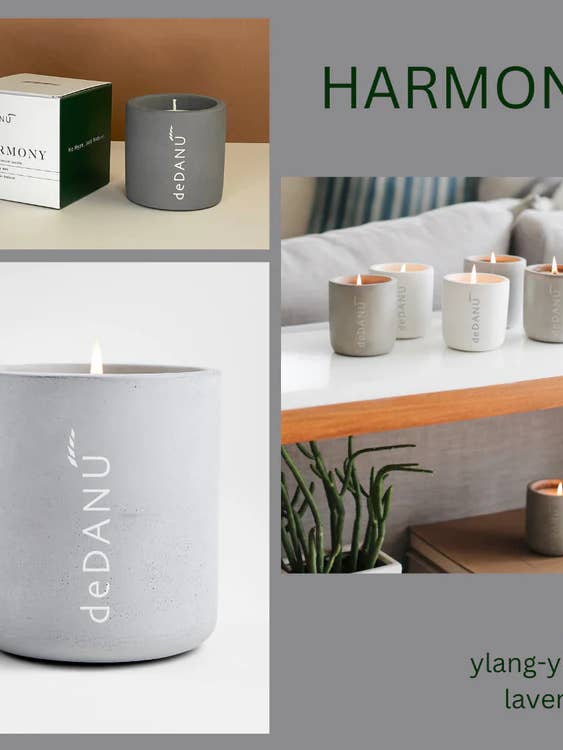 HARMONY Natural Stone Candle for wholesale by deDANÚ