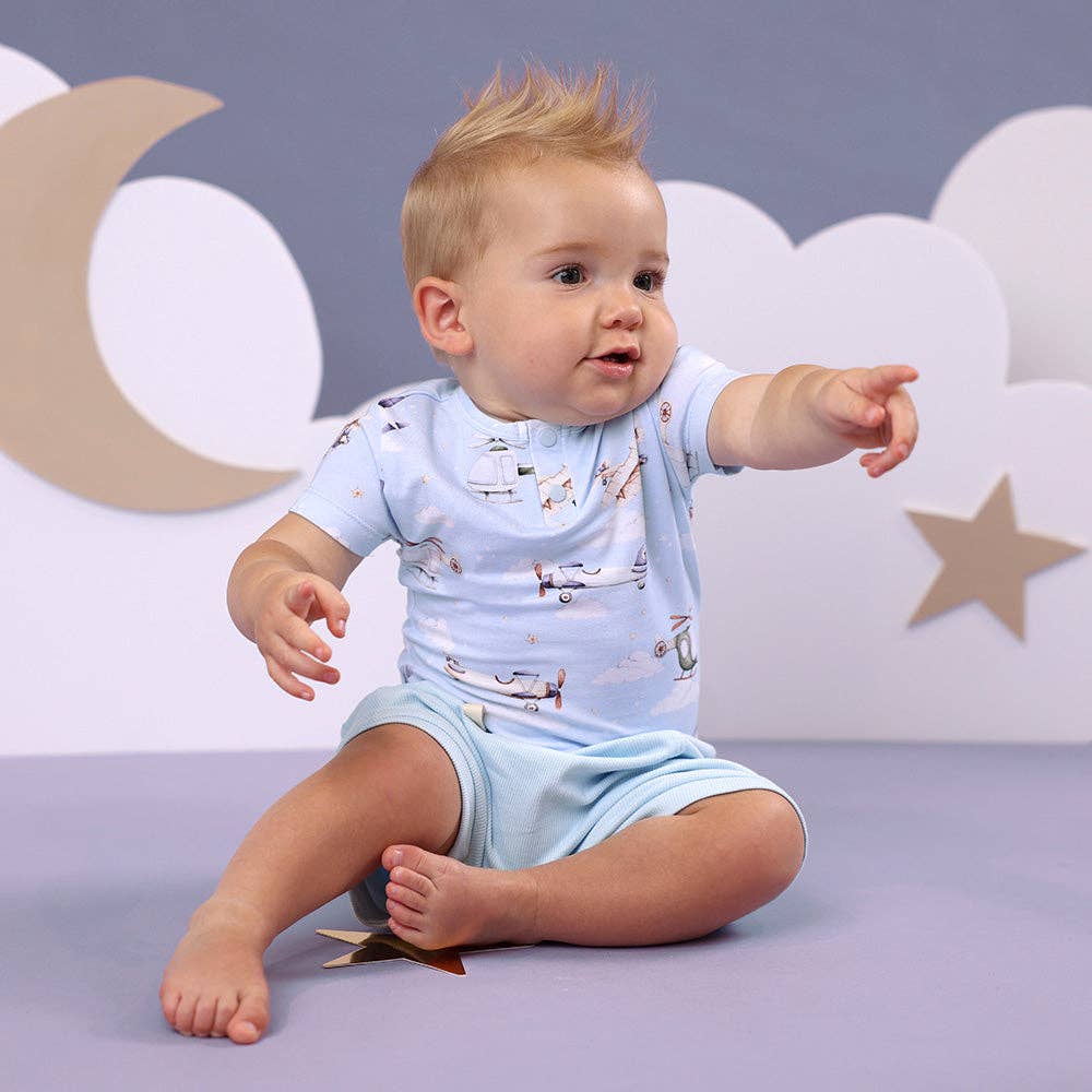 Snuggle Hunny - Wholesale Bodysuit (Non-Footed) - Baby - Taking Flight Short Sleeve Organic Bodysuit10