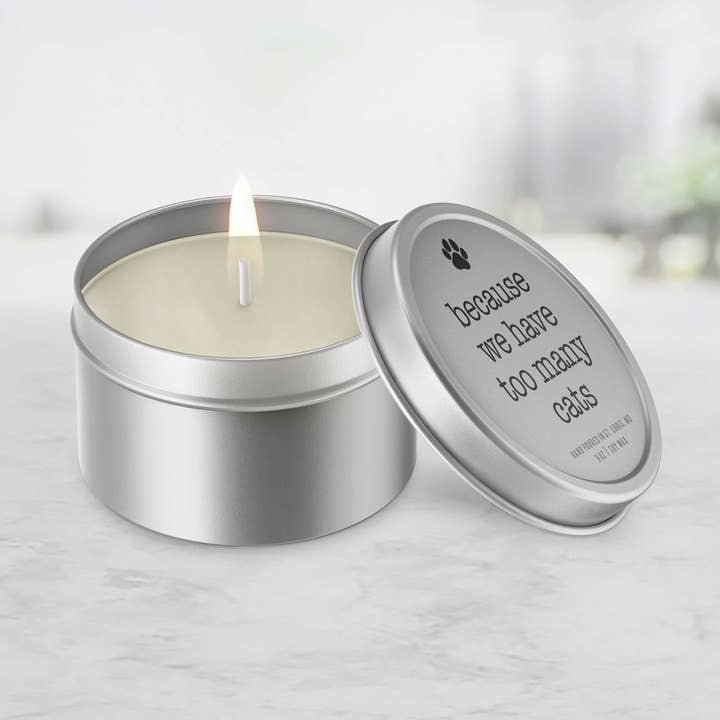 Bougie cadeau drôle pour les amoureux des animaux de compagnie pour les amoureux des chats parce que nous avons trop de chats bougie de cire de soja pour la vente par ZA Handmade Wholesale