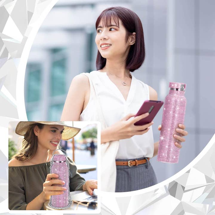 Diamond Water Bottle Bling Rhinestone Stainless Steel for wholesale on Faire8