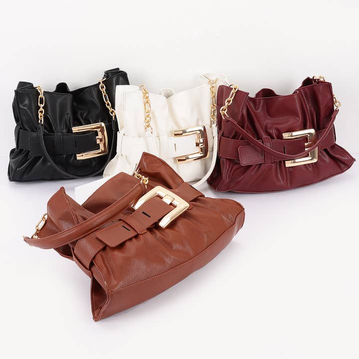 Borsa a tracolla con fibbia in metallo in ecopelle per la vendita all'ingrosso da parte di 3AM BY H&D ACCESSORIES