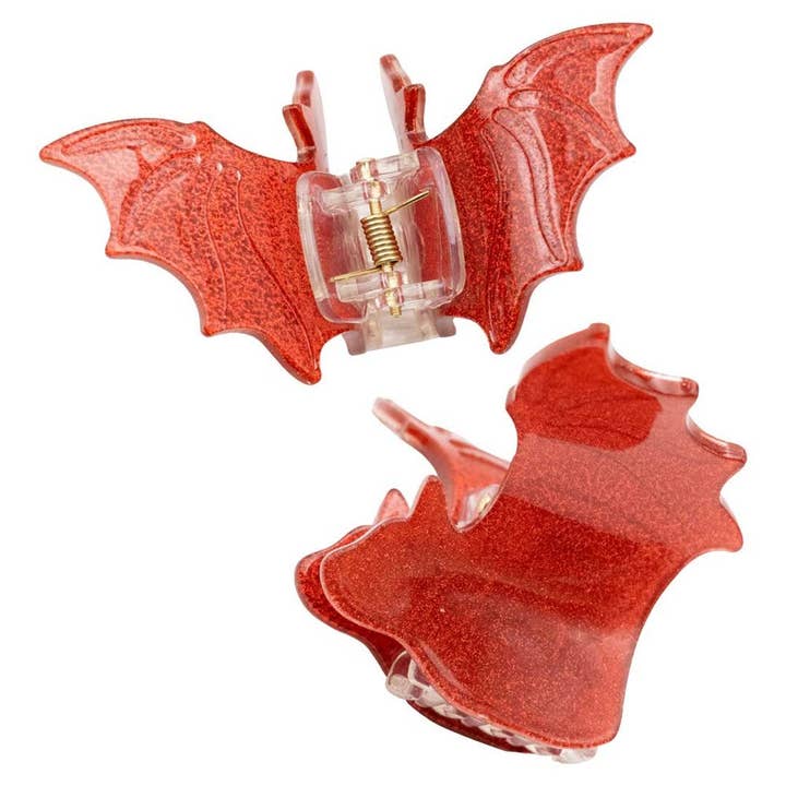Bat Med Claw Clip Set Red Glitter for wholesale by Kreepsville