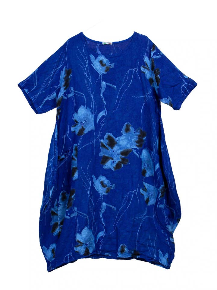 Vestido Serena Floral em Azul Royal por atacado de Caposhie