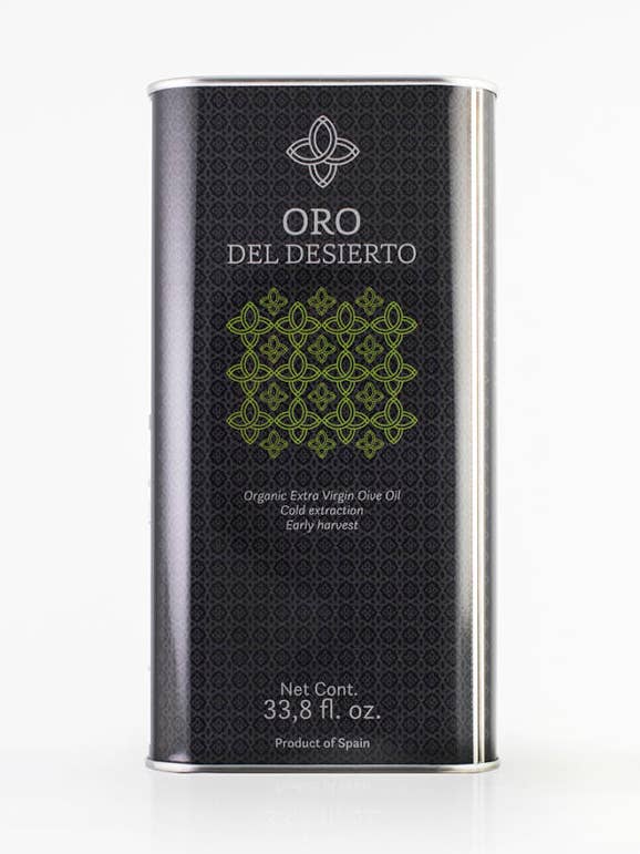 Arbequina Økologisk Olivenolie 1L for engroshandel hos Oro del desierto