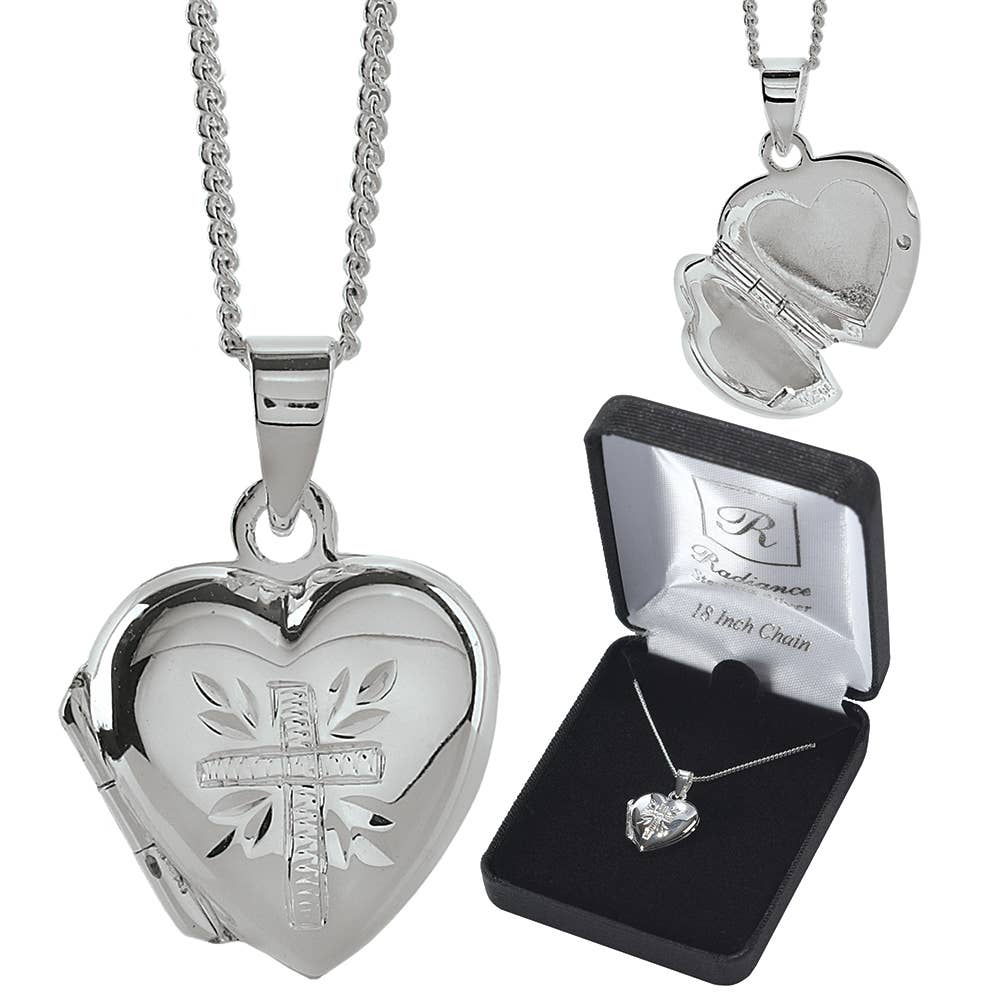 Dicksons - Wholesale Locket Necklace - NK-SS ETCHED HEART LKT 18"DBOX0