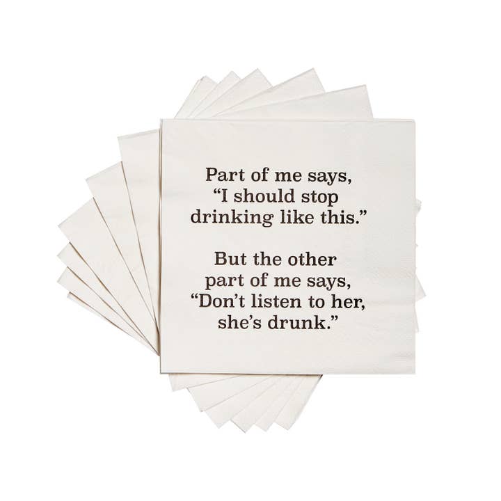 ellembee gift - Wholesale Disposable Napkin - Part of me says, I should stop drinking Cocktail Napkins