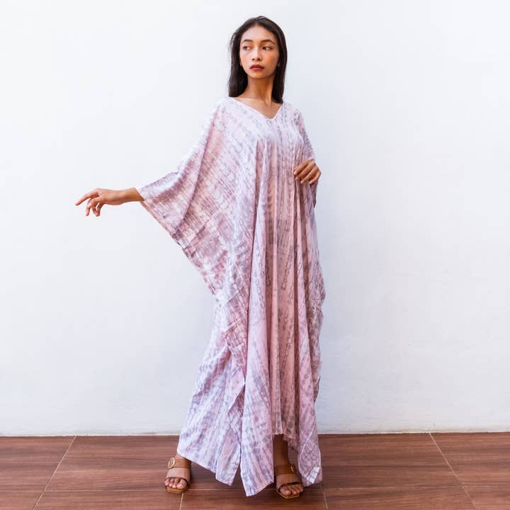 Bali Harvest - Venta al por mayor Caftán - Mujer - Vestido Kaftán Tie Dye (Rosa) - Vestido de Playa Resort Wear Bikini